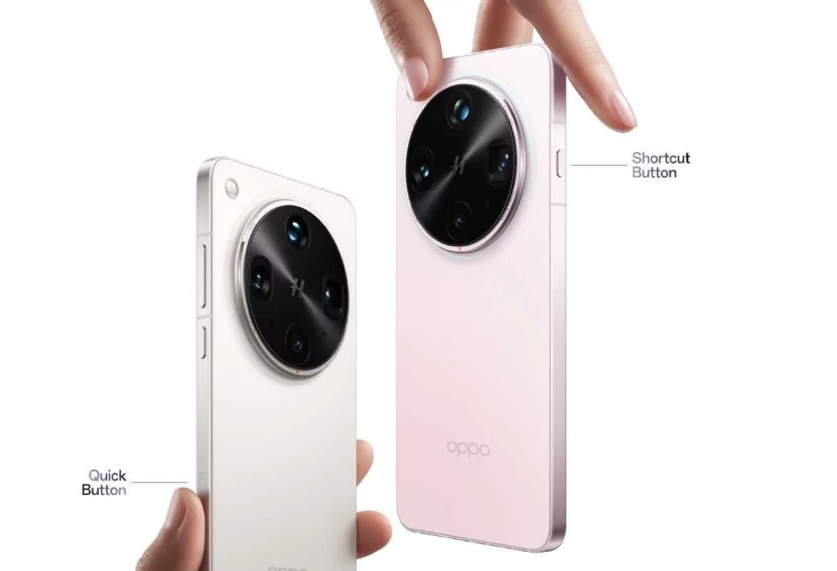OPPO Find X8 Ultra er utstyrt med to nye fysiske hurtigtilgangsknapper på øvre venstre og nedre høyre kant av kroppen.