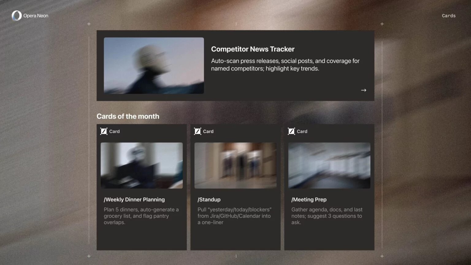 Nettleseren gir også tilgang til kort – gjenbrukbare instruksjoner som kan brukes til å utføre repeterende oppgaver. - HarDet Nettleseren gir også tilgang til kort – gjenbrukbare instruksjoner som kan brukes til å utføre repeterende oppgaver.