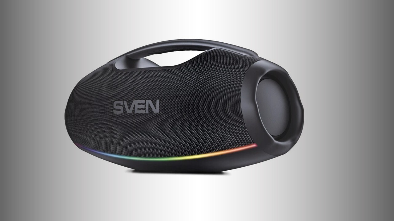 SVEN PS-990: Vanntett 180 W partyhøyttaler med rå bass og 16 timers batteri