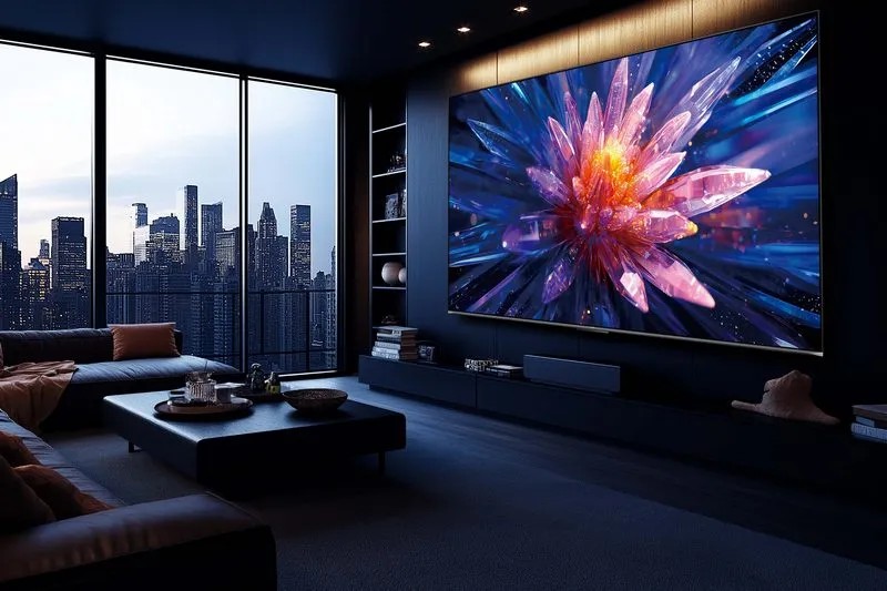 TV-en er basert på et 100-tommers QLED+-panel med 4K-oppløsning (3840 × 2160 piksler), støtte for visning av 1,07 milliarder nyanser, 93 % dekning av DCI-P3-fargerommet og fargenøyaktighet ved ΔE < 2. Typisk lysstyrke er oppgitt til 400 cd/m², peak - opptil 800 cd/m²; statisk kontrast er 5000:1. TV-en støtter alle viktige HDR-formater: Dolby Vision, HDR10+ og HLG.