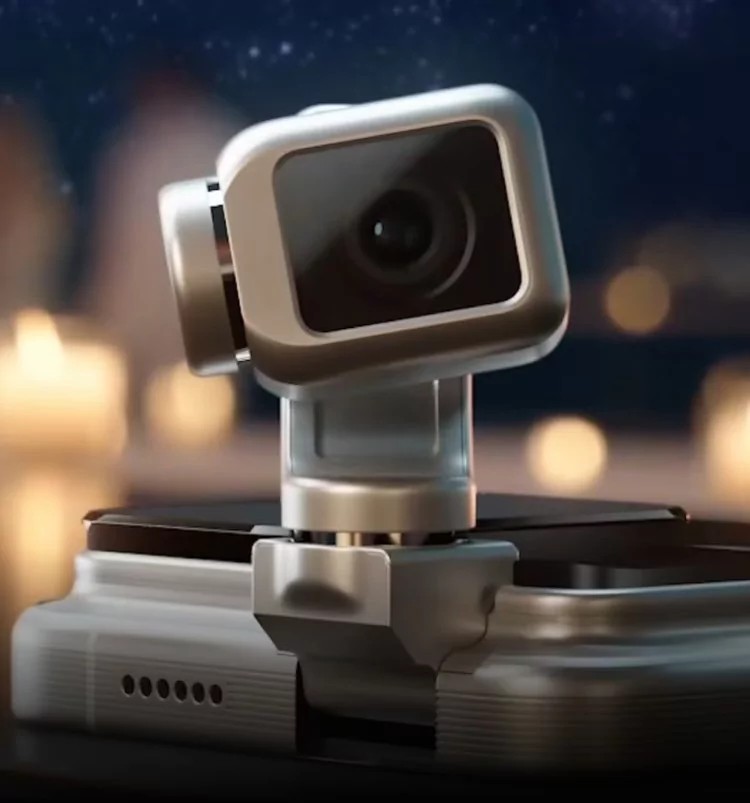 Selve kameramodulen er massiv, delt inn i to deler, og ligner en animert figur fra en Pixar-film. Dette lar kameraet bevege seg, rotere og filme fra forskjellige vinkler.