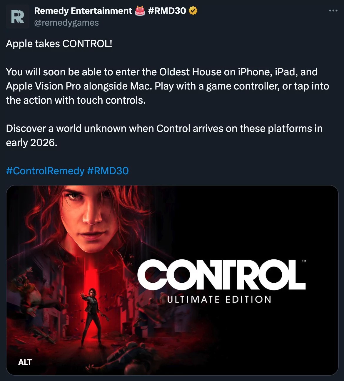 Remedy Entertainment opplyste bare at videospillet vil bli utgitt på de oppgitte plattformene tidlig i 2026. - HarDet Remedy Entertainment opplyste bare at videospillet vil bli utgitt på de oppgitte plattformene tidlig i 2026.