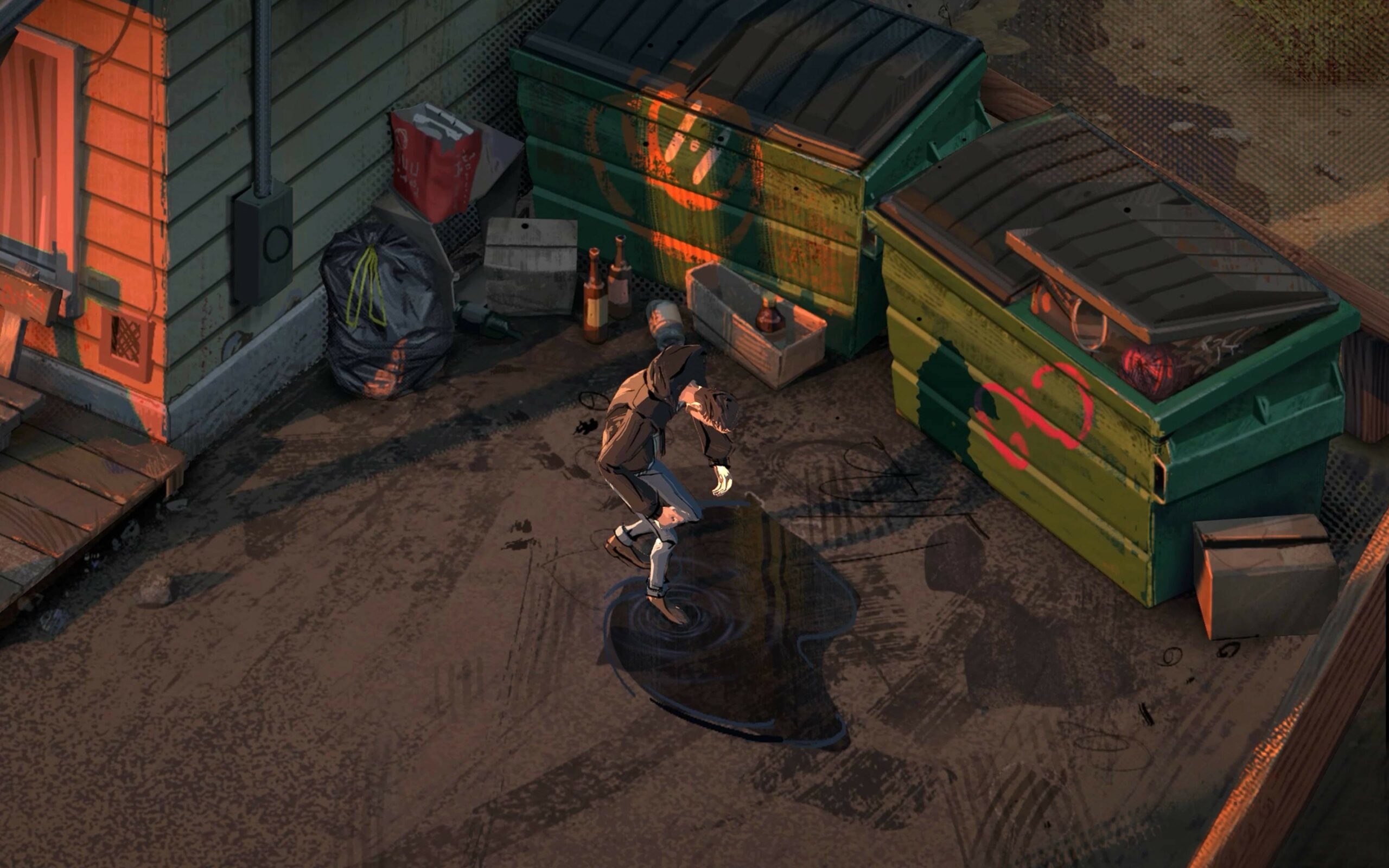 I Disco Elysium har du fra den aller første scenen når du våkner på hotellet tusen alternativer for hvordan du kan drepe deg selv, undergrave handlingen eller forvrenge logikken. Rue Valley, derimot, er et klassisk oppdrag som ikke lar deg gå lenger før du finner riktig toneart eller sier riktig dialoglinje. - HarDet I Disco Elysium har du fra den aller første scenen når du våkner på hotellet tusen alternativer for hvordan du kan drepe deg selv, undergrave handlingen eller forvrenge logikken. Rue Valley, derimot, er et klassisk oppdrag som ikke lar deg gå lenger før du finner riktig toneart eller sier riktig dialoglinje.